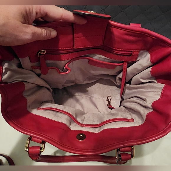 MICHAEL KORS Vintage Red Leather Shoulder Bag AQ-1208 - Picture 7 of 16